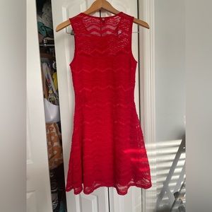 Guess red lace A line mini dress